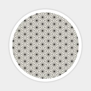 Black Japanese geometric Asanoha Pattern Magnet